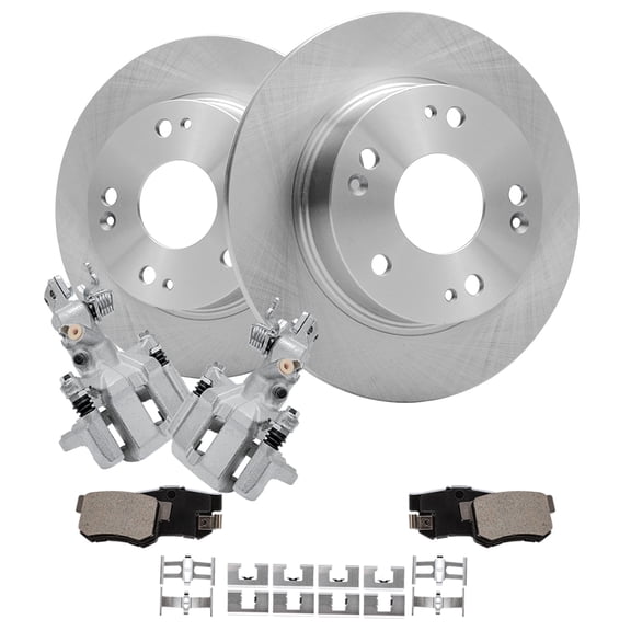 Detroit Axle - REAR Brake Kit for 2003-2007 Honda Accord 2004-2008 Acura TSX Disc Rotors Ceramic Brake Pads Brake Calipers: 10.24" Rear Rotor