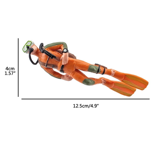 4 piezas de figuras de buzo en miniatura, modelo de simulación de aventura submarina, juego de figuras de buzo para diseño de escenas, adornos de mesa