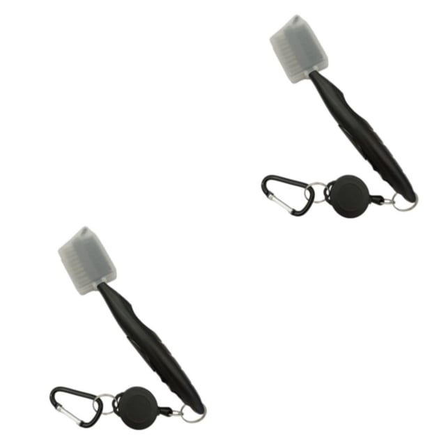 Cepillo para palos de golf Soidarity acero inoxidable 2Conjunto Negro con tapa
