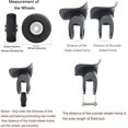 thumbnail image 3 of 1 Paire de Roulettes de Remplacement pour Valise Kit de Roues de Valise Accessoires de Bagages 50x18 mm, 3 of 5