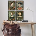 thumbnail image 2 of Stupell Industries Nouveau Ladies with Floral Borders Portrait Painting Black Framed Art Print Wall Art, 16 x 24, Set of 4, 2 of 8