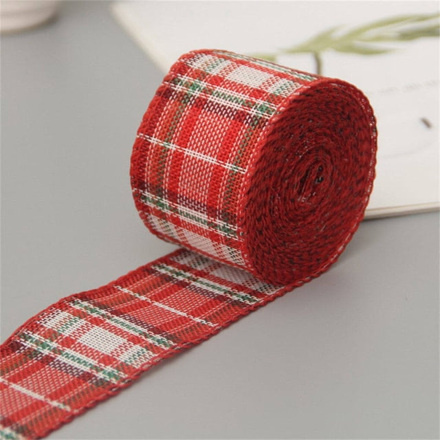 pitrice Christmas Ribbon Portable Party Decoration Classic Plaid House Decorations Exquisite Decorative Accessories for Celebration 4 Width 4cm