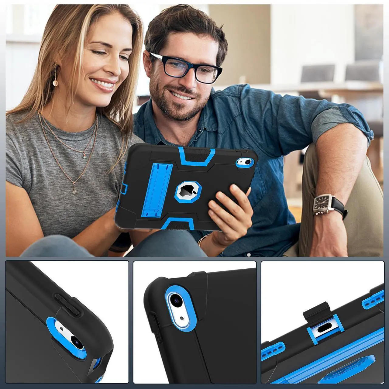 Case for iPad 11 inch (A16) 2025 / 10th Generation 10.9 inch 2022, iPad 11th / 10th Case with Pencil Holder Heavy Duty Rugged Protective Cover with Kickstand Stylus Pen