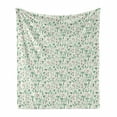 thumbnail image 1 of Rural Soft Flannel Fleece Blanket, Vietnamese People in the Rainforest Palm Trees Exotic Jungle Foliage Travel, Cozy Plush for Indoor and Outdoor Use, 50" x 60", Seafoam Rose Ivory, by Ambesonne, 1 of 5