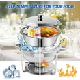 thumbnail image 2 of Chafing Dish for Buffet, 8 Pack 6 QT Stainless Steel Chafing Servers Food Warmer Sets with Trays Pan Lid Folding Frame Stand for Kitchen Party Banquet Dining, 2 of 9