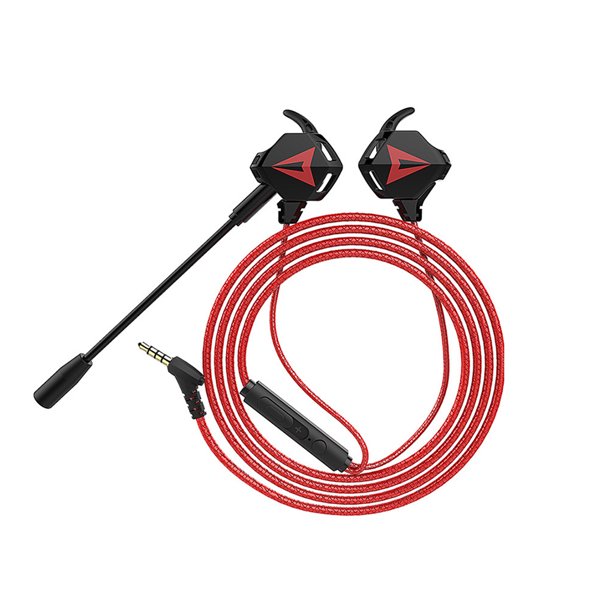 Auriculares para juegos en la oreja Auriculares para teléfono móvil con cable de 3,5 mm Auriculares para teléfono móvil con micrófono, Negro Rojo seitruly EL2034-01B