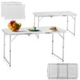 thumbnail image 6 of 4ft Camping Folding Table, Aluminum Portable Picnic Table with Adjustable Height, 3 Fold Lightweight Outdoor Table for Indoor Travel Beach and Party, 6 of 18