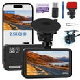 thumbnail image 1 of Dash Cam Front and Rear, Dash Camera for Cars WiFi/APP Control Dual Dashcam W/ 64GB Card, 2.5K Dash Cam Front+1080P Rear Car Camera W/Super Night Vis, 1 of 9