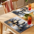 thumbnail image 4 of Vintage Building Placemats Set of 8 Modern Abstract Ombre City Oil Painting Place Mats Indoor Wipeable Table Mats Washable Cloth Dining Table Placemats for Kitchen Holiday Party Home Decor 13x19 Inch, 4 of 9