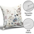 thumbnail image 4 of Watercolor Flower Throw Pillow Covers - Floral Ink Painting Pillow Case Retro Flowers Cushion Cases Modern Decorative Pillowcase for Sofa Couch Bedroom Car 20 x 20 Inch Set of 2, 4 of 6