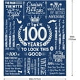 thumbnail image 5 of 100th Birthday Gifts for Men, 100 Years Old Birthday Gifts for Men, 100th Birthday Gifts Blanket 50*60, 100 Year Old Gifts for Men, Mens 100th Birthday Gift Ideas, 100th Birthday Decorations for Men, 5 of 6