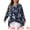 Navy Blue, variant on Women's Plus Size Crew Neck Lace Trim A-Line Floral Blouse 4X Black