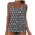 thumbnail image 2 of Roncen Women's Polka Dot Tankini Set - Ruffled Smock Top & Solid High-Waisted Swim Bottom, 2 of 5