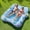 Light Blue&Color Print-L Size, variant on Pool Floats Adult, Large Floating Bed with Ice Bar, Tanning Bed Pool Raft Inflatable Lounger with Drink Holder Tanning Chair Inflatable Pool Toys for Party Beach Backyard