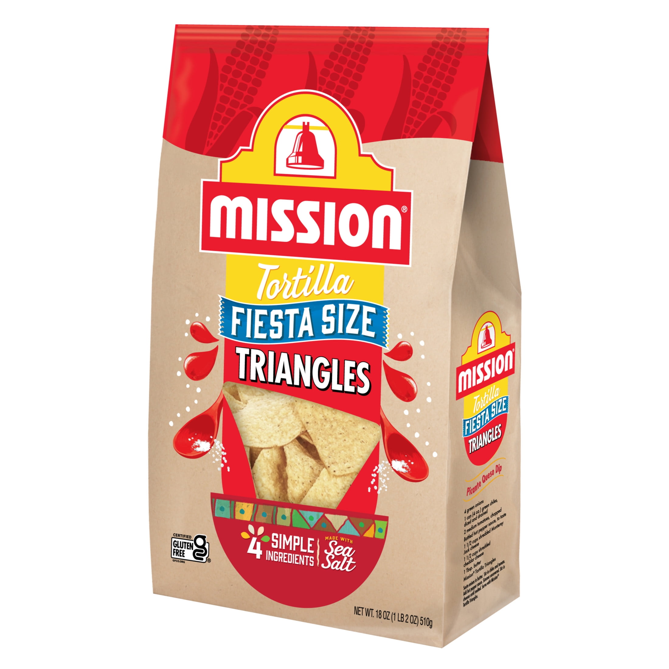 Mission Triangle White Corn Tortilla Chips, 18 Ounce Bag