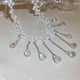 thumbnail image 3 of 1 Uds. Elegante collar de diamantes con flecos de perlas dobles y flores, collar adornado para mujer, 3 of 5
