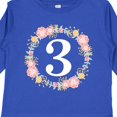 thumbnail image 4 of Inktastic 3rd Birthday Rose Wreath Girls Girls Long Sleeve Toddler T-Shirt, 4 of 5