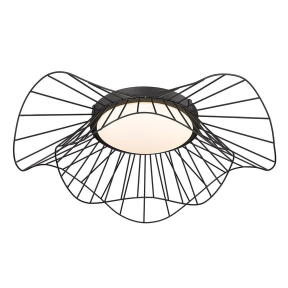 Golden Lighting Elena Integrated LED Flush Mount in Natural Black