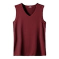 thumbnail image 2 of Men's Tank Tops Quick Dry Sport Bodybuilding Gym Athletic Workout V-Neck Sleeveless T-Shirts summer Casual top Wine 4XL, 2 of 5