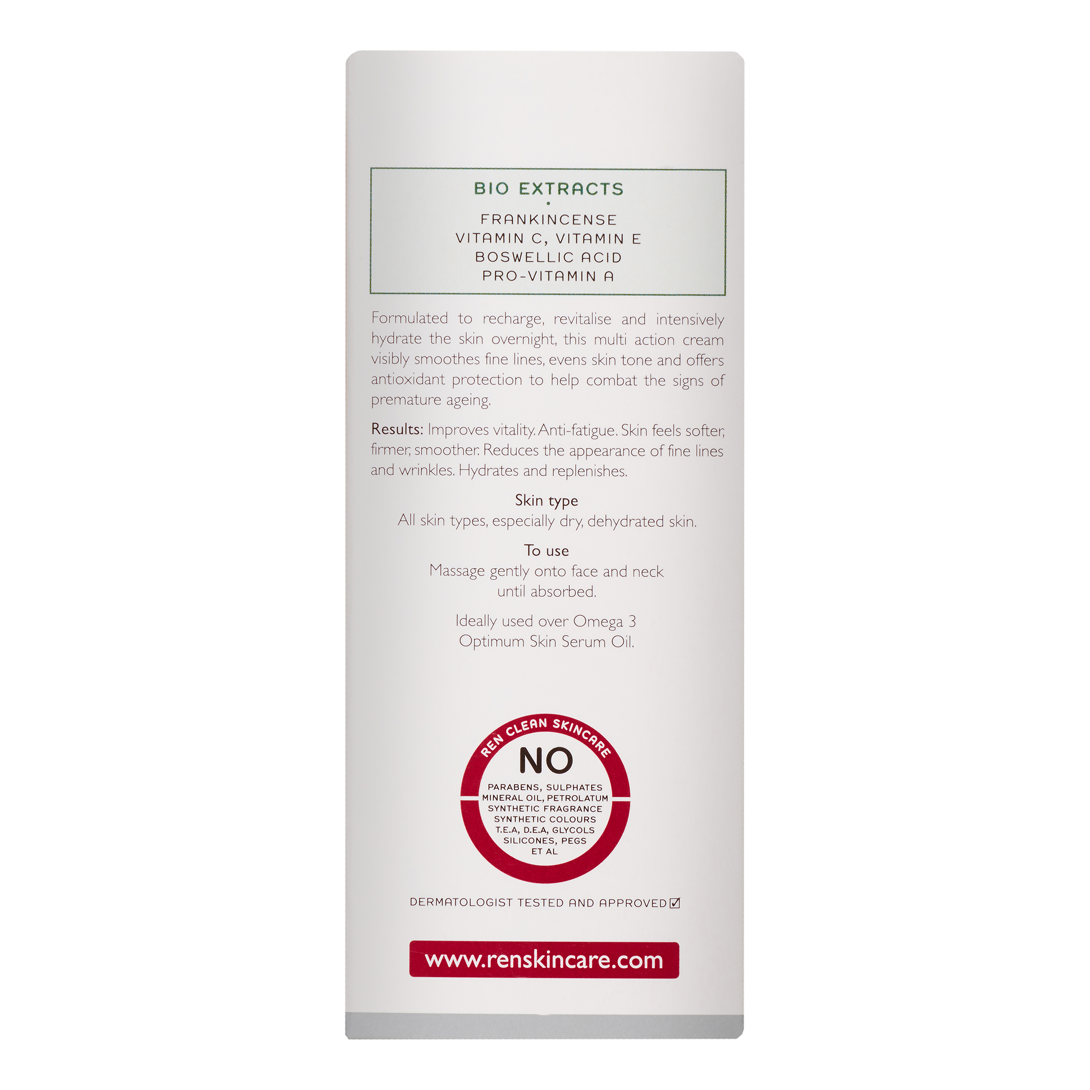 REN Skin Care V-Cense Revitalising Night Cream, 1.7 Oz