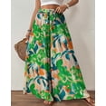 thumbnail image 4 of Wide Leg Pants Woman Flowy Floral Palazzo Pants for Women High Waisted Summer Casual Trousers Cruise Outfits, 4 of 10