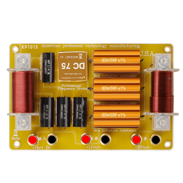Diviseur Audio Crossover Diviseur Bidirectionnel Simple 18 Pouces 15 Pouces 12 Pouces Performance Filtre Audio Crossover Tweeter, 1 x Diviseur Audio Crossover, Couleur Photo