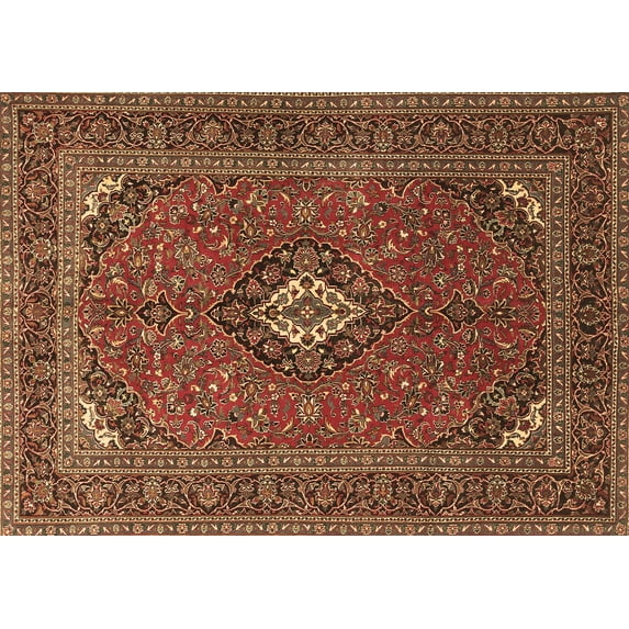Ahgly Company Indoor Rectangle Medallion Brown Traditional Area Rugs, 5' x 8'