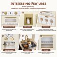 thumbnail image 5 of EDUBEBO Kids Kitchen playset, Wooden Play Kitchen, Height Adjustable, Comes with Various Kitchen Accessories, Ideal Role Play Toy Gift for Toddlers and Kids Ages 3-8 (White), 5 of 9