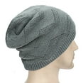 thumbnail image 4 of D-GROEE Men Slouchy Beanie Hat Knit Fleece Lining Baggy Slouch Skull Cap Thickening Soft Warm Slouch Beanie Cap for Winter, 4 of 8