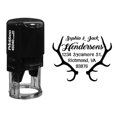 thumbnail image 1 of Printtoo Self Inking Custom Round Address Return Rubber Stamp Elk Antlers Personalized Stamper-Black, 1 of 1