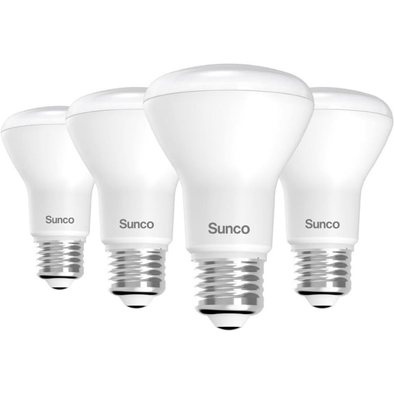 Sunco Lighting 4 Pack BR20 LED Bulb, 7W=50W, Dimmable, 3000K Warm White, 550 LM, E26 Base, Flood Light for 4" Cans - UL & Energy Star