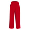 thumbnail image 3 of BODOAO Women's Linen Cropped Pants Ankle Capris Straight Leg Trousers Loose Pocket Cotton and Linen Casual Pants Red 4Xl, 3 of 6