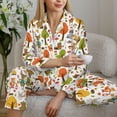 thumbnail image 5 of KLL Animals Forest Print Women's Long Sleeve Pajamas with Pants Sleepwear Loungewear 2 Set-Large, 5 of 7
