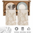 thumbnail image 5 of Brown Beige Coastal Kitchen Towels Set of 1, Nautical Coral Starfish Shell Octopus Sea Absorbent Dish Towels for Kitchen, Microfiber Hand Towel, Quick Drying Tea Towel for Cleaning Dishcloths, 5 of 7