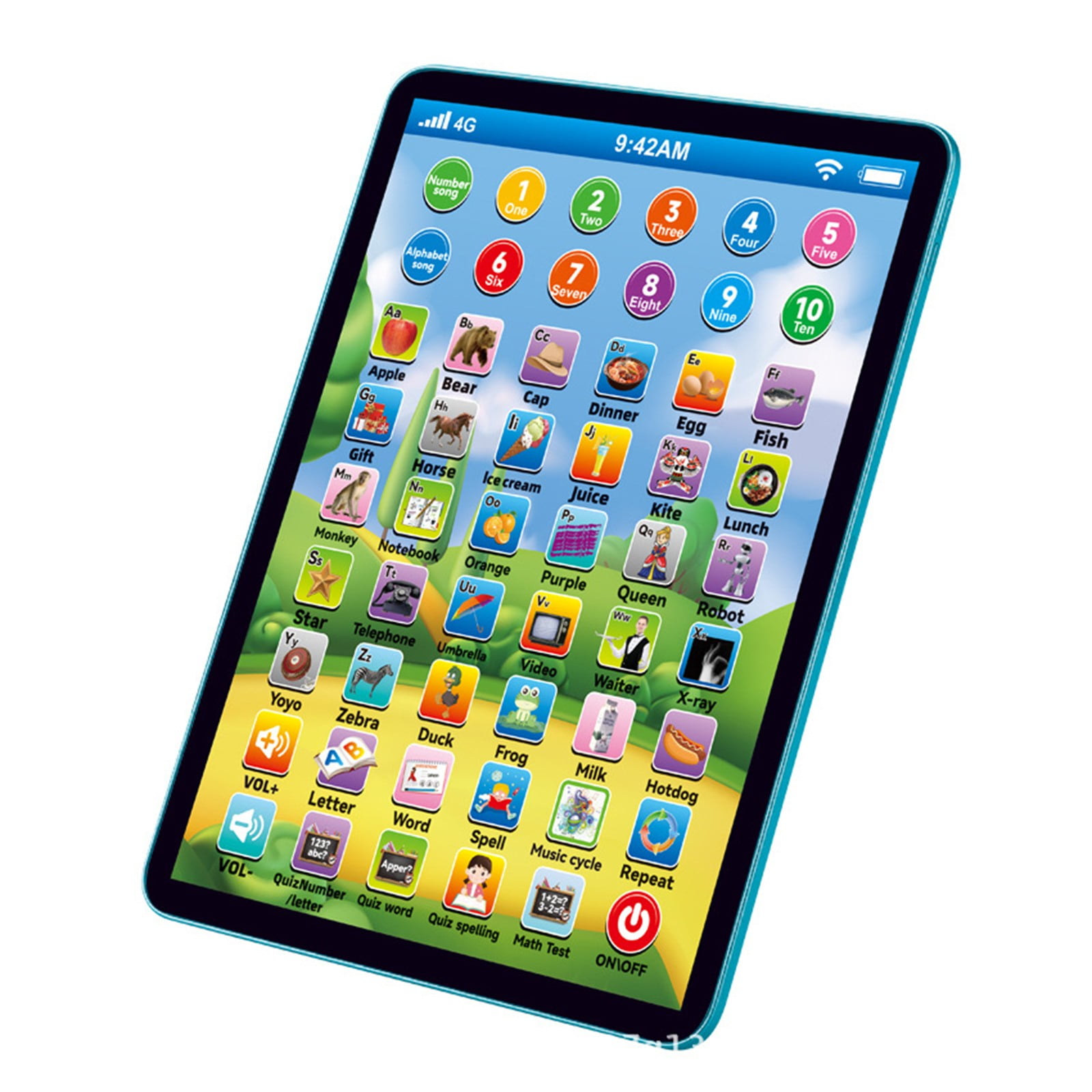 Pretend Play Toys for Toddlers Educational Toys Kids Tablet Boys Learning Pad with LED Teach Alphabet Numbers Math Early Development Interactive