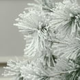thumbnail image 2 of LuxenHome 5.5Ft Flocked Full Artificial Christmas Tree Potted, 2 of 9