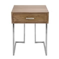 thumbnail image 5 of Roman Contemporary End Table in Walnut Wood and Stainless Steel by LumiSource, 5 of 5