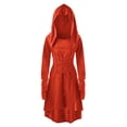 thumbnail image 1 of Womens Halloween Costumes 2024 Cosplay Gothic Dresses Women Costumes Hooded Vintage Pullover High Low Bandage Long Dress Cloak, 1 of 6