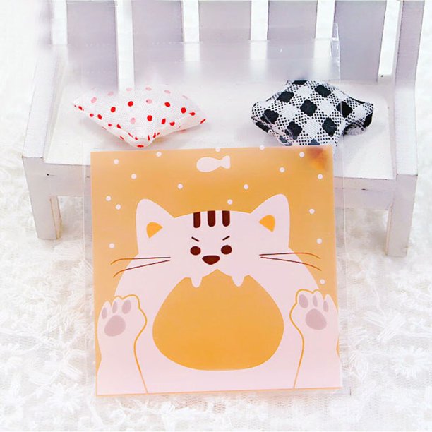 50 Uds. De bolsas de plástico autoadhesivas para dulces y galletas con monstruo de dibujos animados, para galletas, aperitivos, suministros para hornear, decoración de Navidad Tan Jianjun unisex
