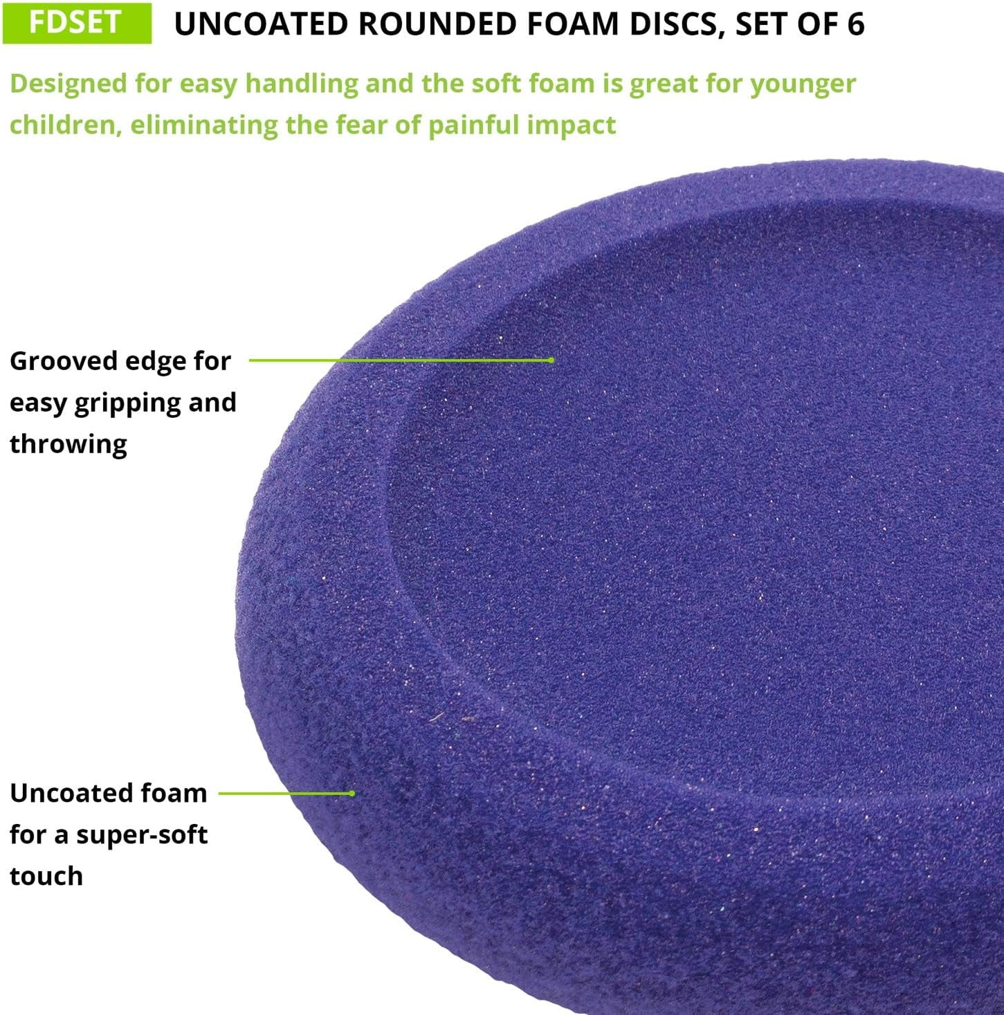 Champion Sports-CHSFDSET Rounded Edge Foam Discs, Red/Yellow/Royal Blue/Green/Orange/Purple