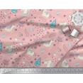 thumbnail image 2 of Soimoi Pink Cotton Duck Fabric Unicorn & Rainbow Nature Decor Fabric Printed Yard 42 Inch Wide, 2 of 3