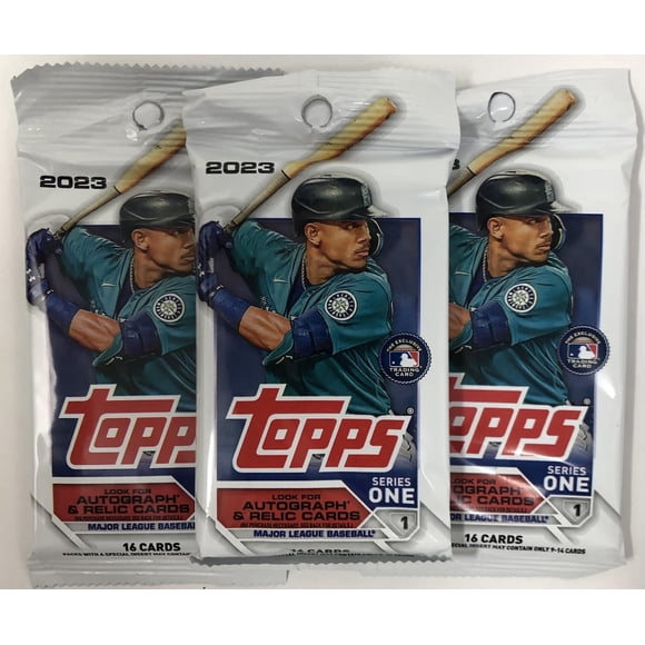 Trading Cards Topps 2023 Serie 1 de béisbol de la MLB, juego de 3 paquetes