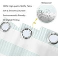 thumbnail image 6 of Blue and White Striped Waffle Shower Curtain Ombre Nautical Splicing Stall Bath Curtain Rustic Farmhouse Neutral Bathtub Curtain for Kids Bathroom Waterproof Decor with Hooks,72x72 Inch, 6 of 6