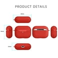 thumbnail image 3 of Dteck Case for AirPods Pro Case with Metal Keychain, Water-Resistant Lichee Pattern AirPods 3 Case [Front LED Visible] Silicone Shockproof Cover Support AirPods Pro Case Wireless Charging, Red, 3 of 9