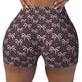 thumbnail image 2 of Lsque pink bow Pattern High Waisted Biker Shorts for Women-Tummy Control Fitness Athletic Workout Running Yoga Gym Shorts,Moisture-Wicking-X-Large, 2 of 8