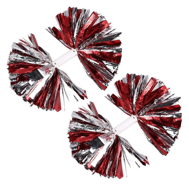 Cheer Poms Spirited Pom Poms for Cheering 2Pcs Red Plastic with Handle