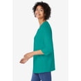 thumbnail image 3 of Woman Within Plus Size Perfect Three-Quarter Sleeve V-Neck Tunic, 3 of 6