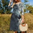 thumbnail image 4 of Wolf in Forest Flare Dress Square Neck Dress Elegant Female Fashion Printed Dress, 4 of 9