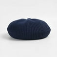 thumbnail image 3 of SikaFu Autumn Winter New Women Solid Color Simple Wool Beret Cap Casual Warm Knitted Pumpkin Hat Literary Retro Painter Caps, 3 of 6