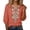 Orange, variant on Womens Summer Half Sleeve Linen Tops Crew Neck Embroidered Print Spring Vacation T Shirts Casual Relaxed Fit 2026 Tees